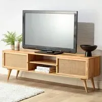 Manhattan 2 Door TV Unit - Cream, Mango Wood