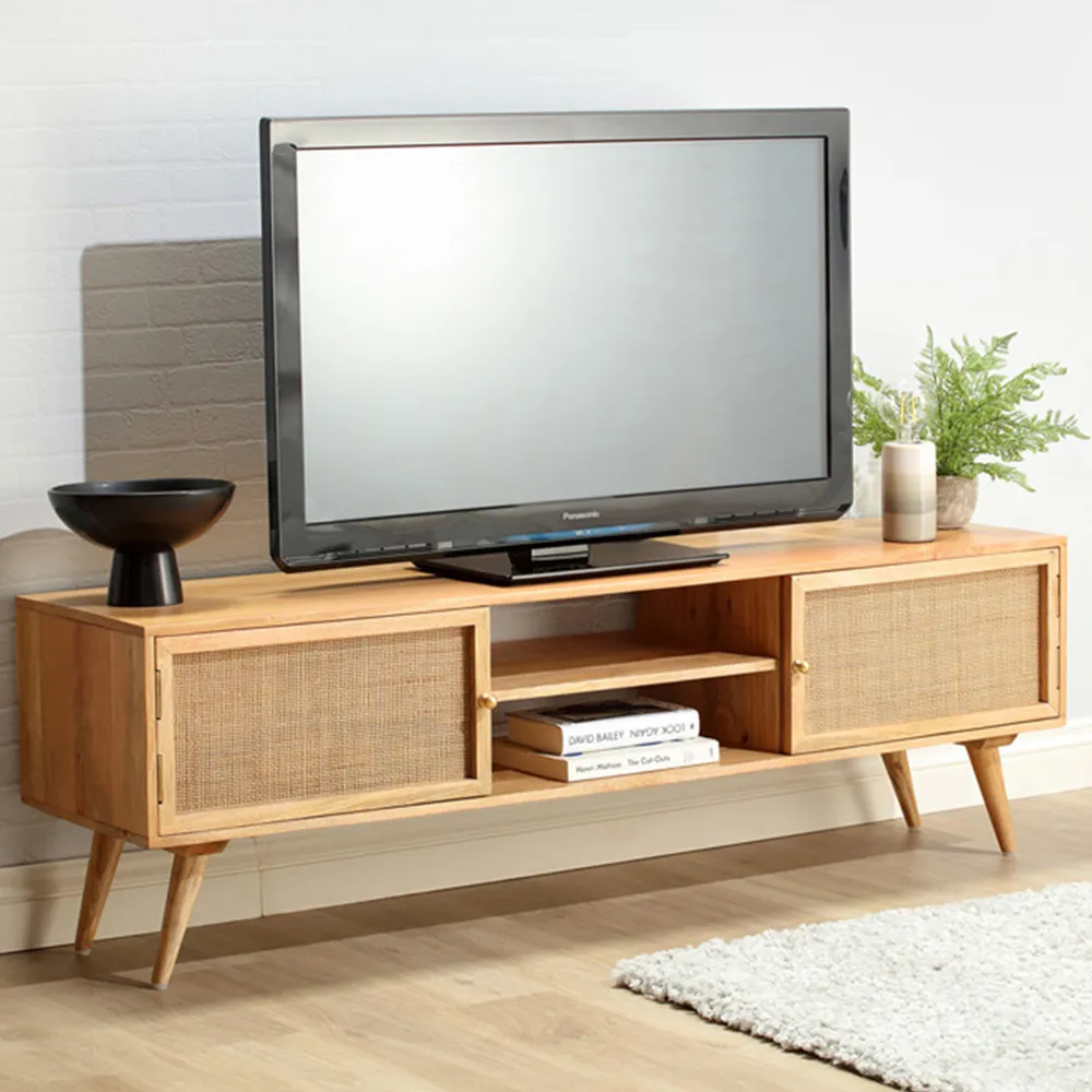 Manhattan 2 Door TV Unit - Cream, Mango Wood image