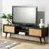 Manhattan 2 Door TV Unit with Storage - Black, Mango Wood