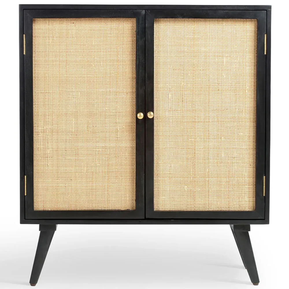 Manhattan 2 Door Wine Cabinet - Black, Mango Wood