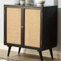 Manhattan 2 Door Wine Cabinet - Black, Mango Wood