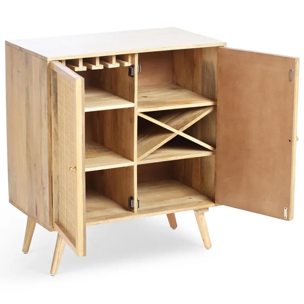 Manhattan 2 Door Wine Cabinet - Brown, Mango Wood