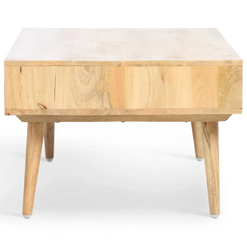 Manhattan 2 Drawer Coffee Table - Cream, Mango Wood