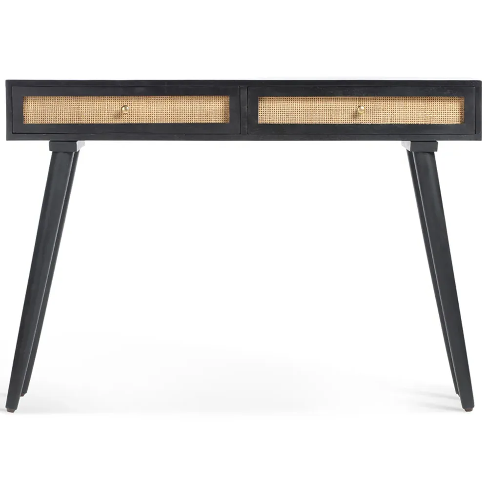 Manhattan 2 Drawer Console Table - Black, Mango Wood