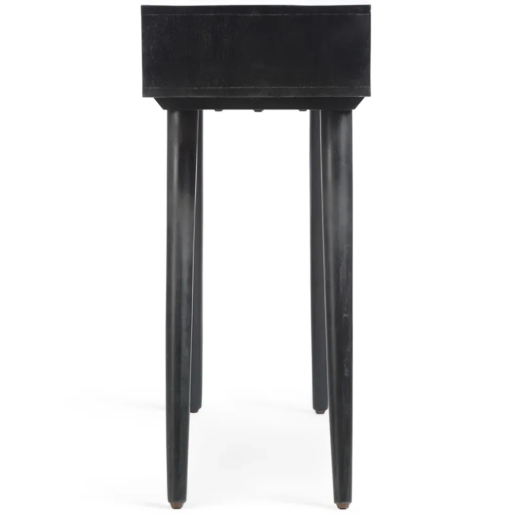 Manhattan 2 Drawer Console Table - Black, Mango Wood