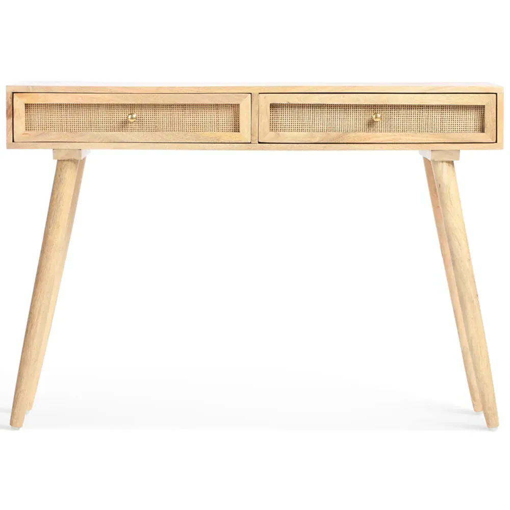 Manhattan 2 Drawer Console Table - Cream, Mango Wood