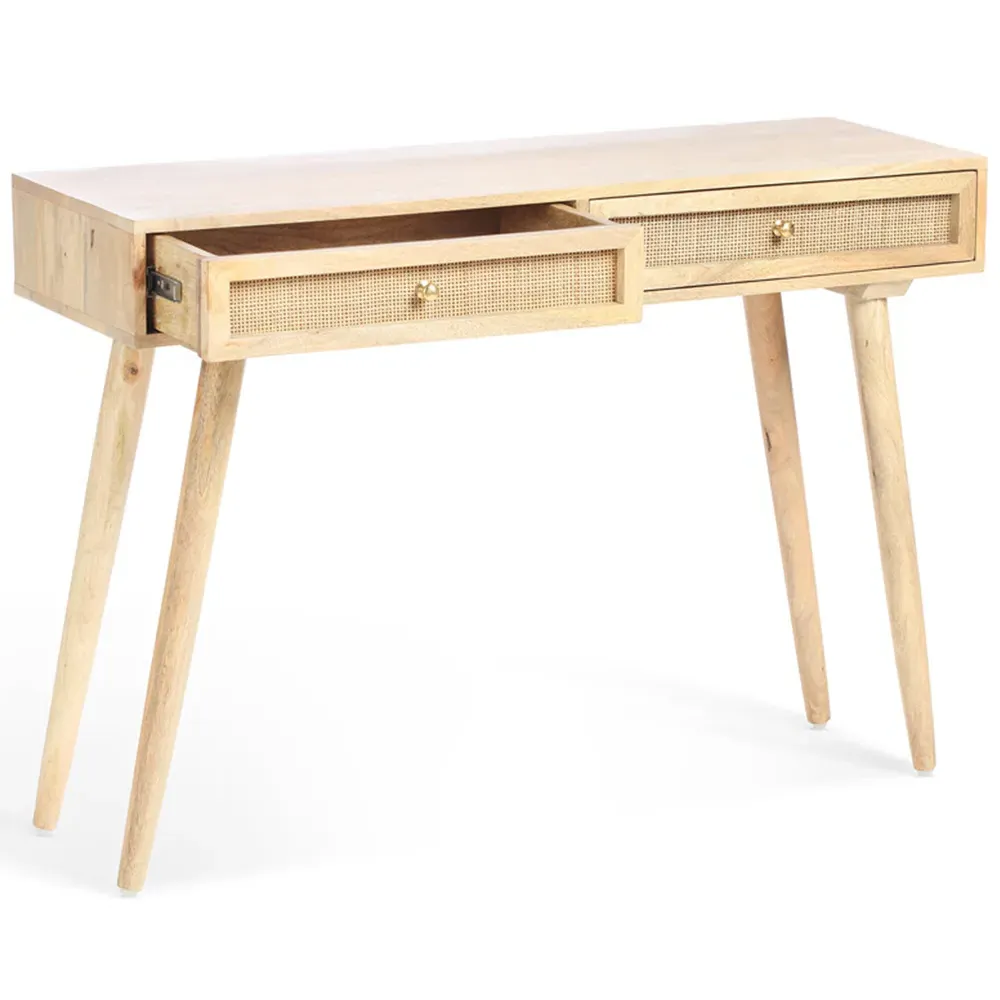 Manhattan 2 Drawer Console Table - Cream, Mango Wood