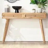 Manhattan 2 Drawer Console Table - Cream, Mango Wood