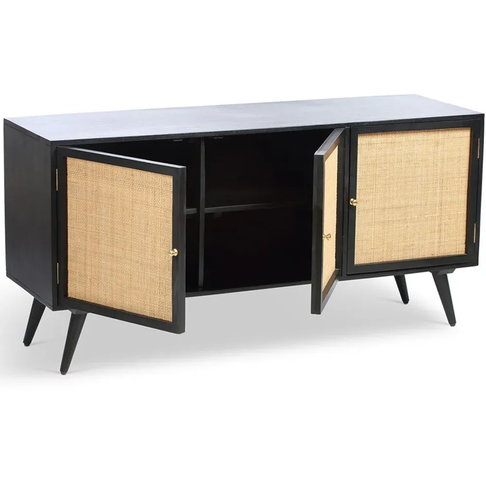 Manhattan 3 Door Sideboard - Black, Mango Wood