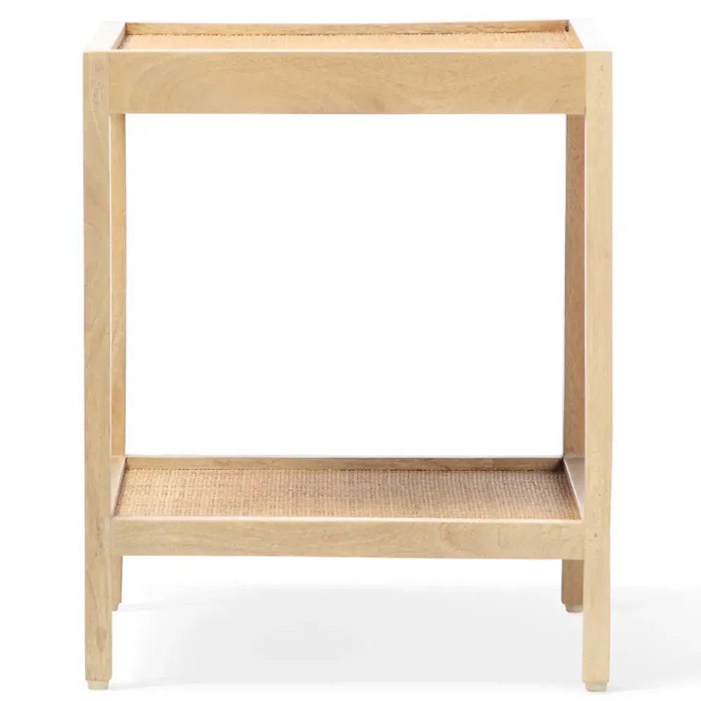 Manhattan Side Table with Shelf - Cream, Mango Wood