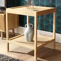 Manhattan Side Table with Shelf - Cream, Mango Wood