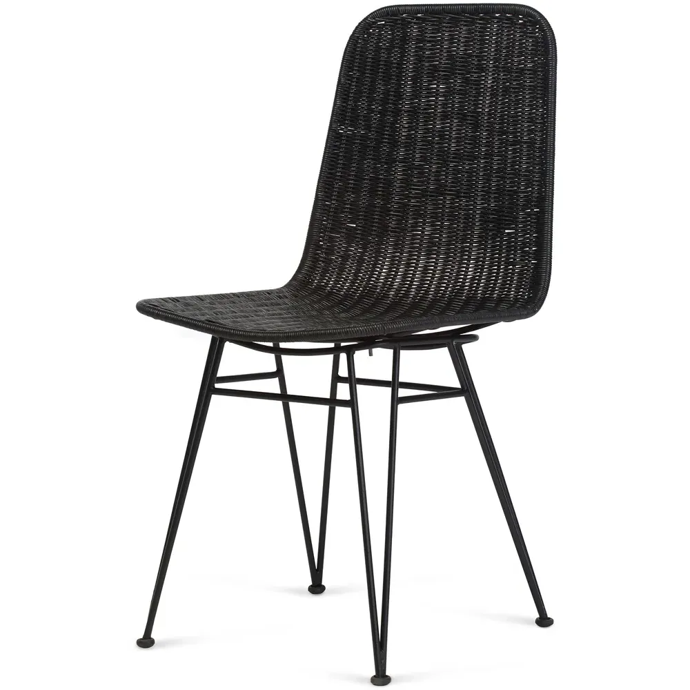 Porto Wicker Dining Chair - Black, Rattan