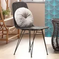 Porto Wicker Dining Chair - Black, Rattan