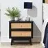 Venice 2 Drawer Bedside Table - Black, Mango Wood