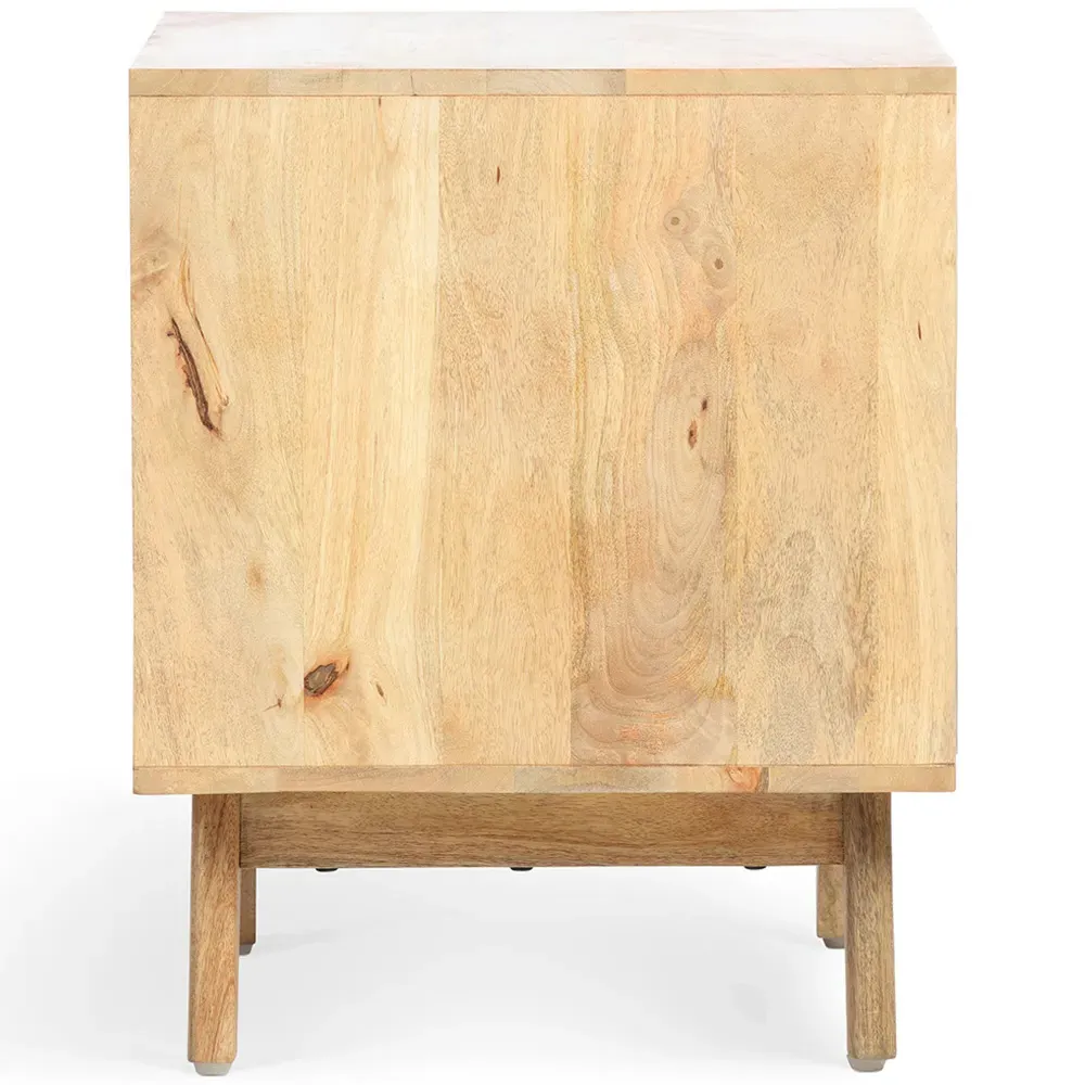 Venice 2 Drawer Bedside Table - Brown, Mango Wood