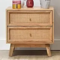 Venice 2 Drawer Bedside Table - Brown, Mango Wood