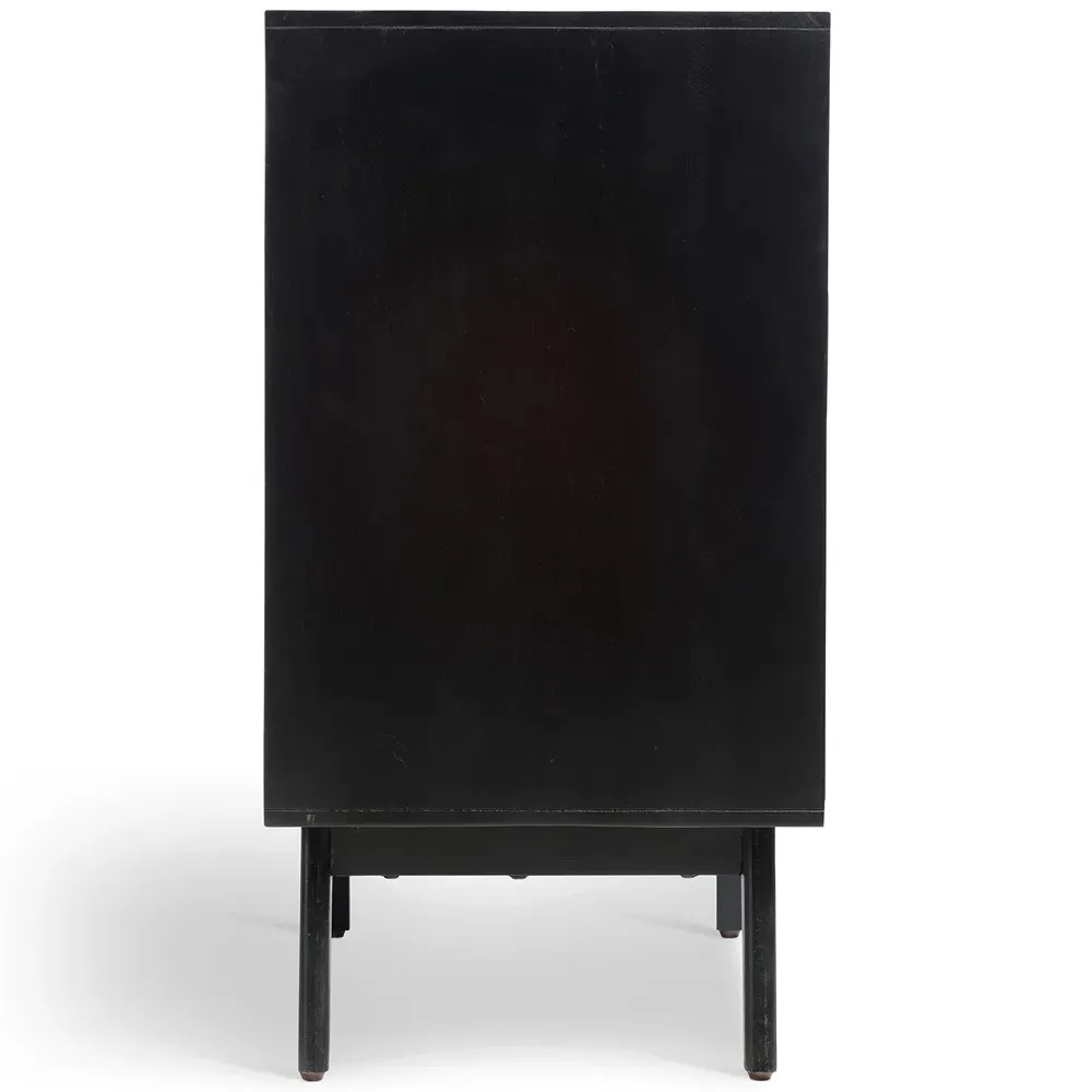 Venice 3 Drawer Chest of Drawers - Black, Mango Wood