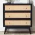 Venice 3 Drawer Chest of Drawers - Black, Mango Wood