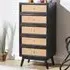 Venice 5 Drawer Tall Chest of Drawers - Black, Mango Wood