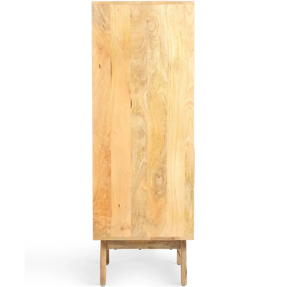 Venice 5 Drawer Tall Chest of Drawers - Natural, Mango Wood