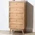 Venice 5 Drawer Tall Chest of Drawers - Natural, Mango Wood