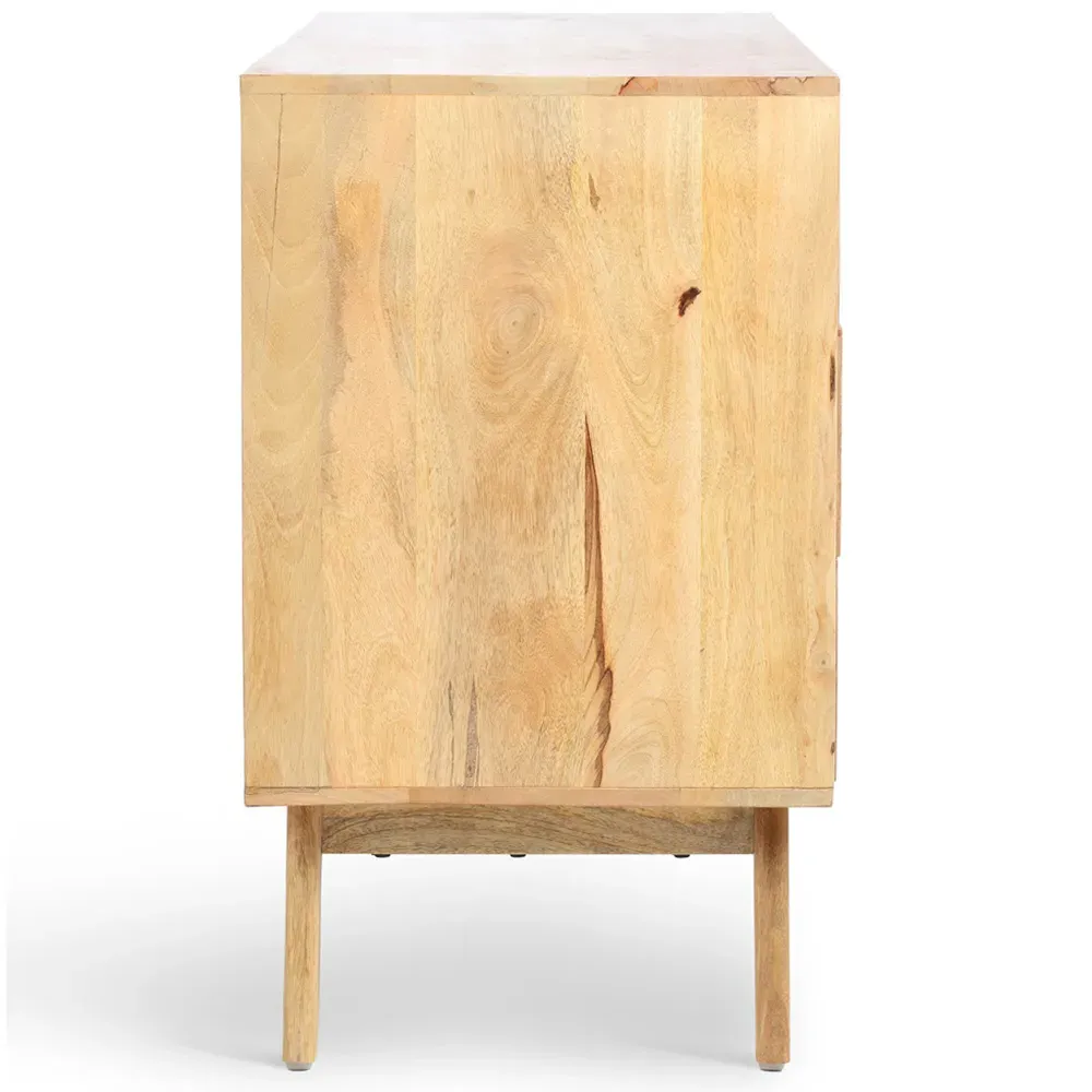Venice 6 Drawer Wide Chest of Drawers - Natural, Mango Wood