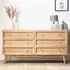 Venice 6 Drawer Wide Chest of Drawers - Natural, Mango Wood