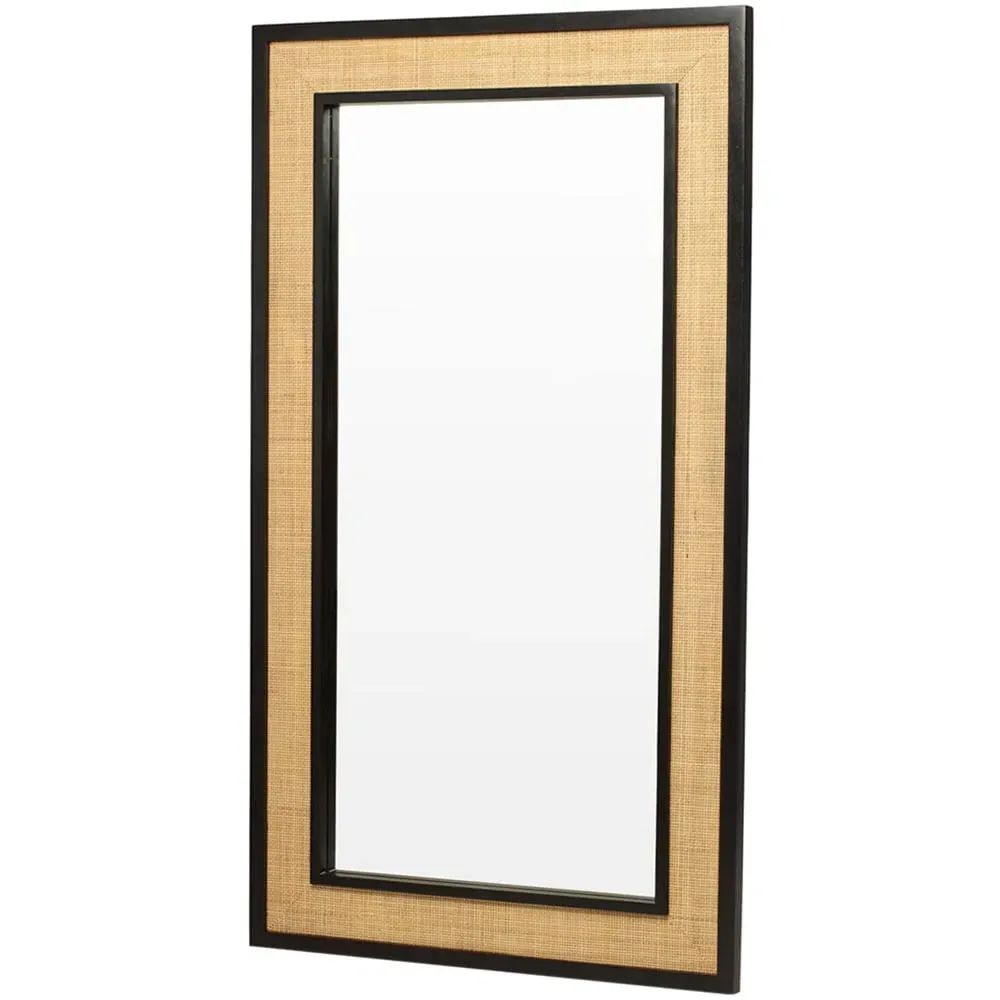 Venice Long Floor Mirror - Black, Rattan image