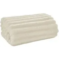 Alnwick Throw - Cream, Ribbed Fleece