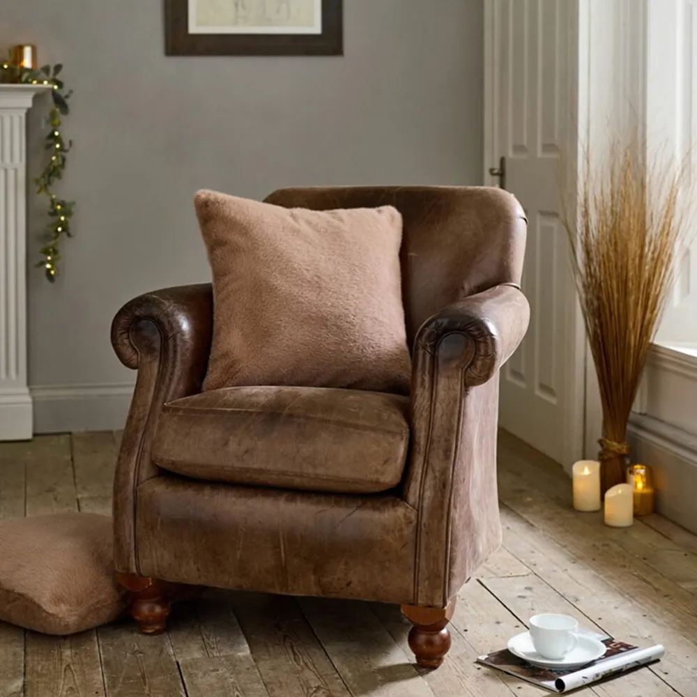 Ashford Square Cushions 2 Pack - Caramel, Polyester