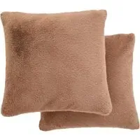 Ashford Square Cushions 2 Pack - Caramel, Polyester