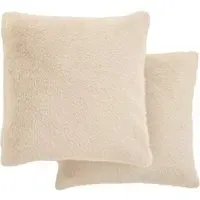 Ashford Square Cushions 2 Pack - Cream, Polyester