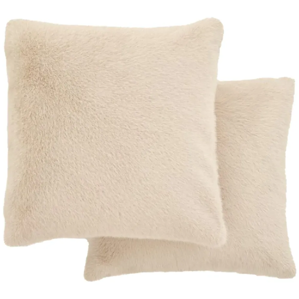 Ashford Square Cushions 2 Pack - Cream, Polyester