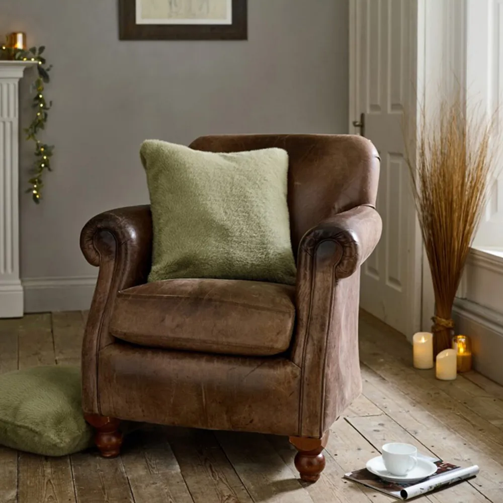 Ashford Square Cushions 2 Pack - Green, Polyester