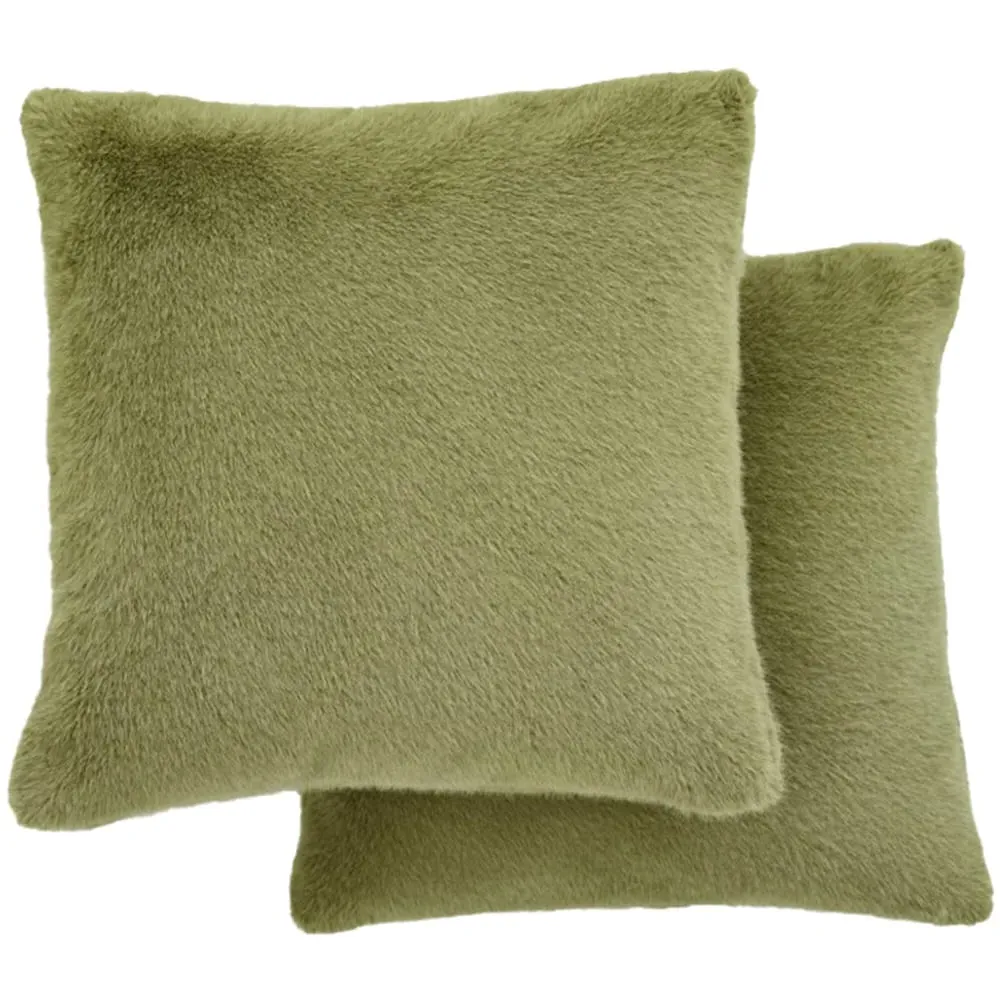 Ashford Square Cushions 2 Pack - Green, Polyester