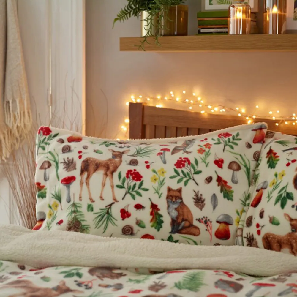 Autumn Animals King Size Fleece Duvet Set - Multi