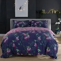 Bird Garden Double Duvet Set - Blue, Cotton