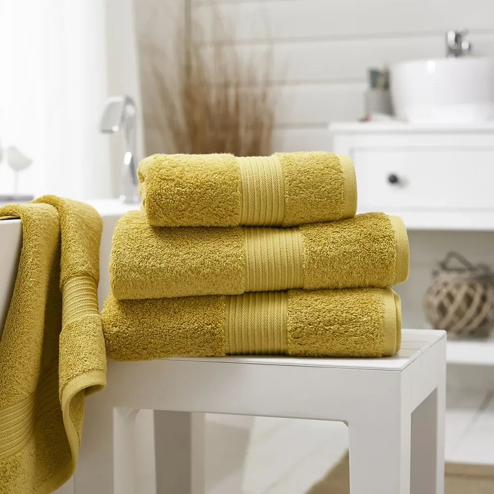 Bliss Pima Hand Towel 2 Pack - Mustard, Cotton
