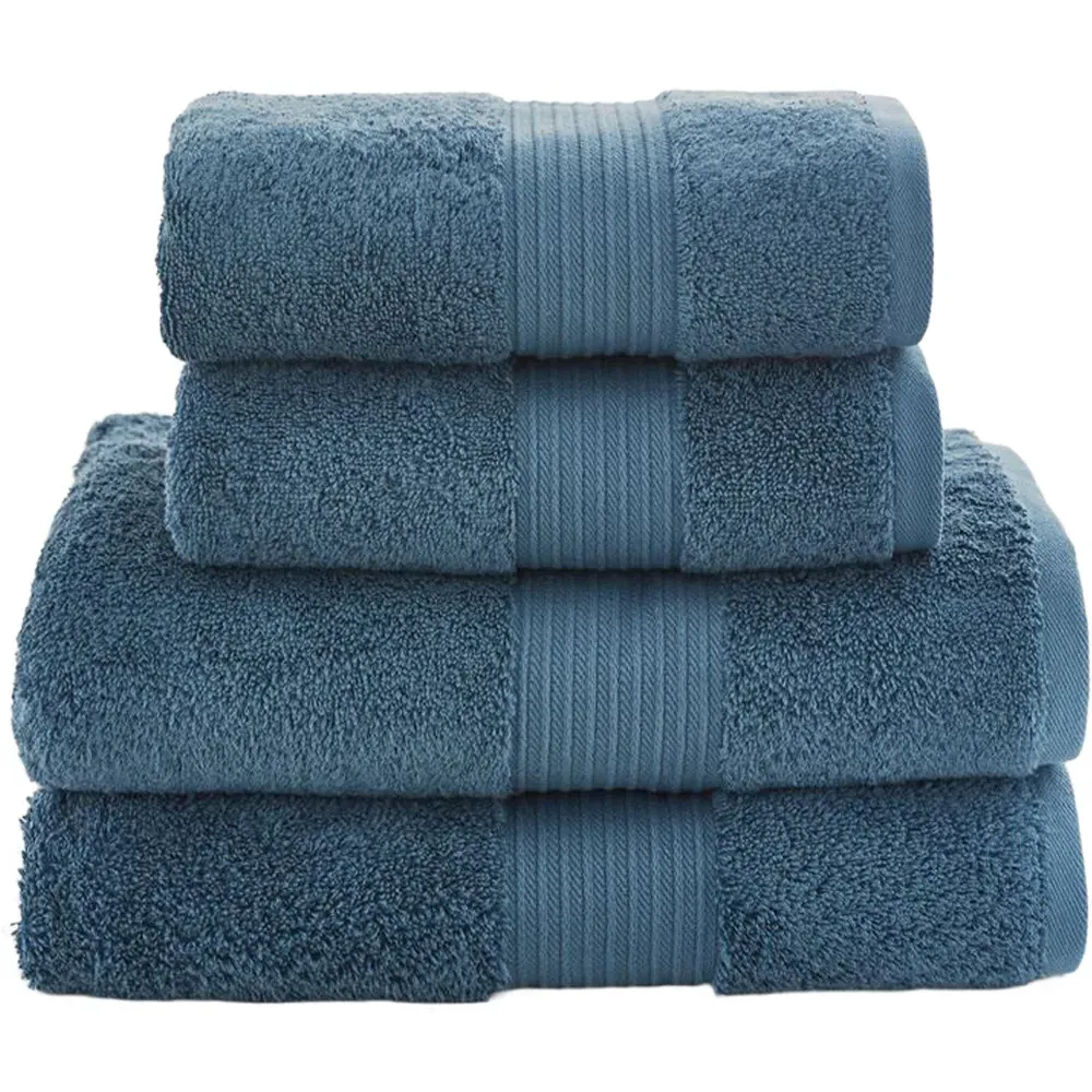 Bliss Pima Petrol Bath Sheet - Blue, Cotton