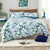 Bows Double Reversible Duvet Set - Blue, Polycotton