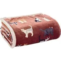 Brick Mixed Kitty Throw 140 x 180cm - Multi, Flannel