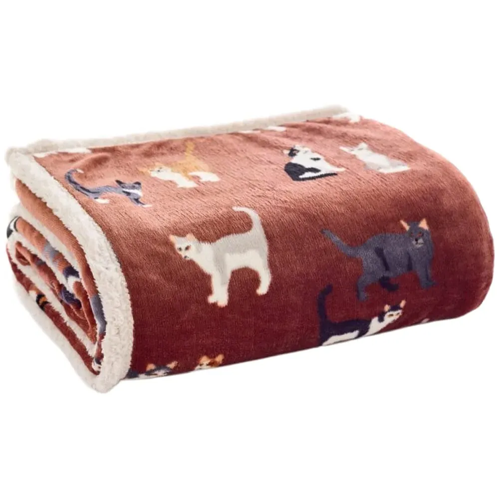 Brick Mixed Kitty Throw 140 x 180cm - Multi, Flannel image