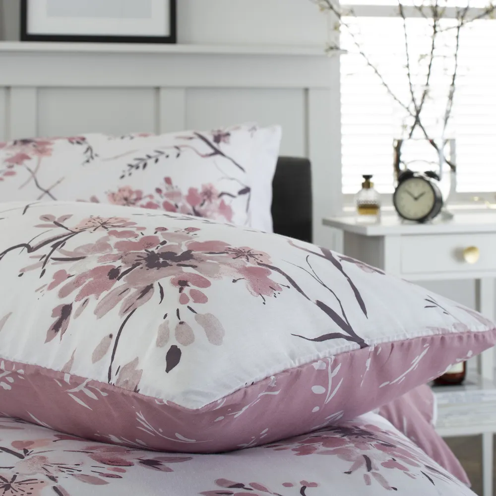 Cherry Blossom Super King Size Duvet Set - Blue