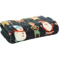 Christmas Dancers Throw - Green, Coral Fleece