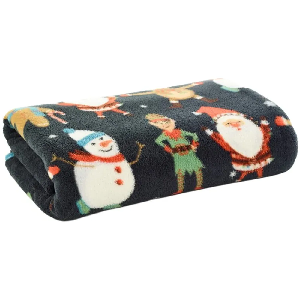 Christmas Dancers Throw - Green, Coral Fleece image