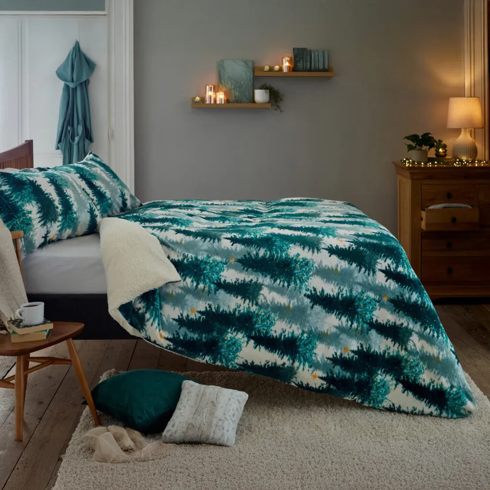 Christmas Tree Double Fleece Duvet Set - Multi