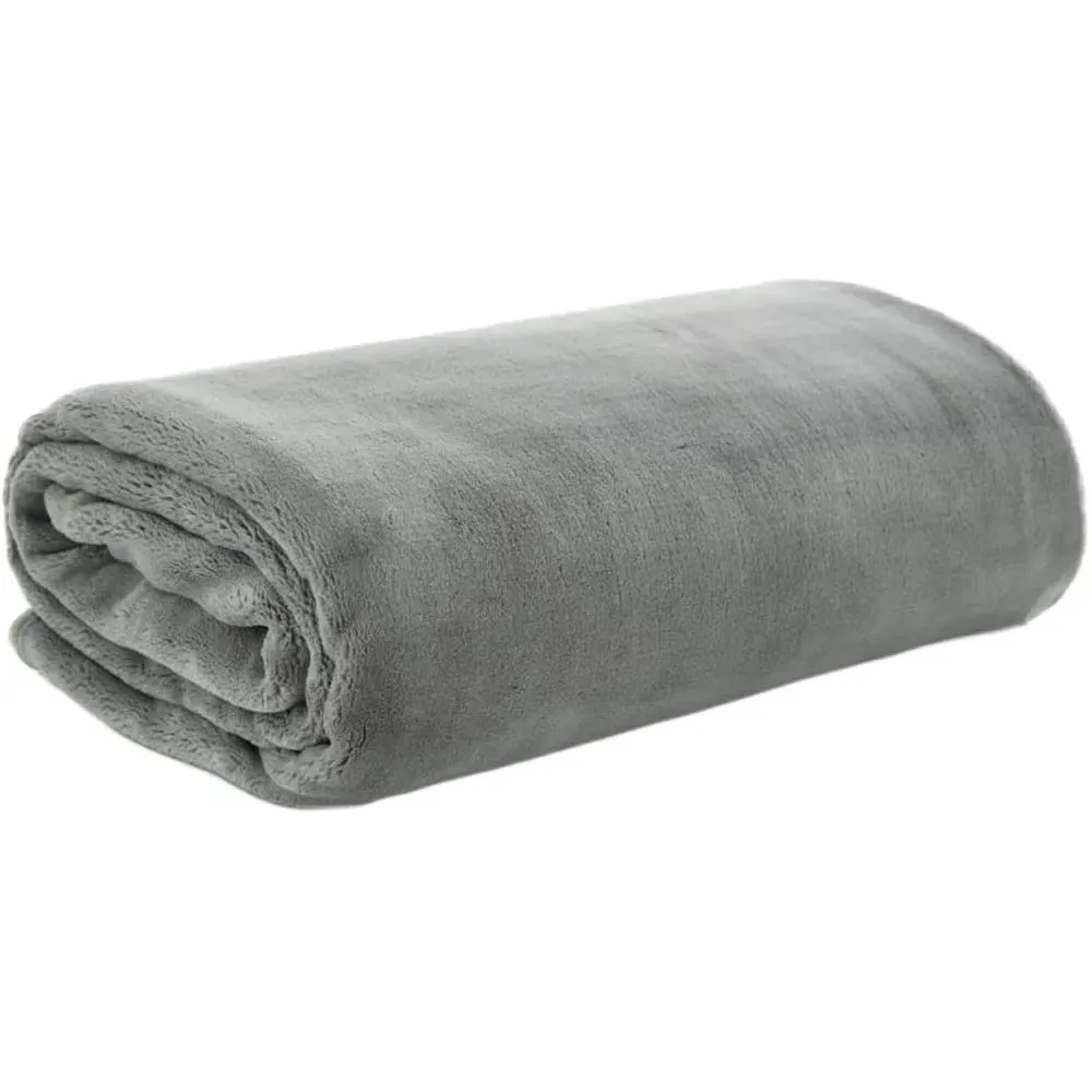 Coco Touch Throw - Grey, Polyester