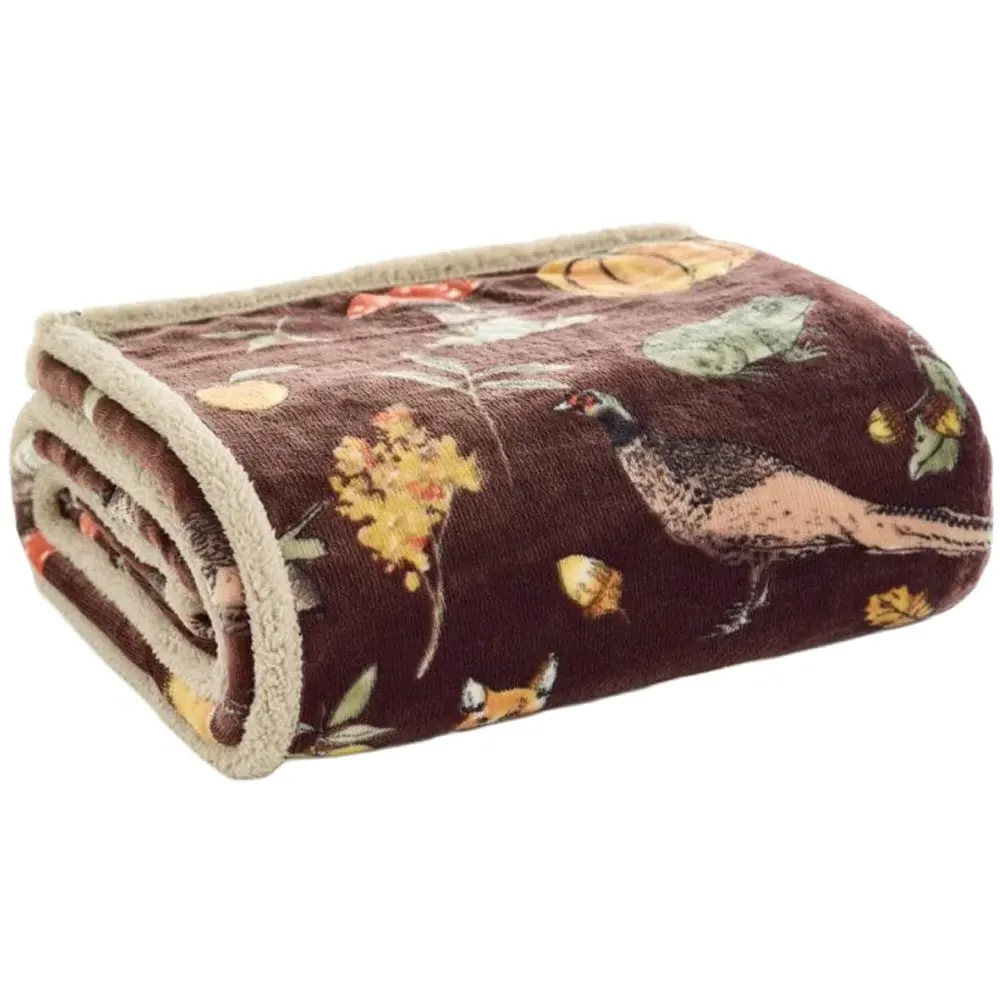 Cocoa Autumn Animals Throw - Brown image