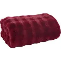 Dey Fernley Faux Fur Throw - Dark Red