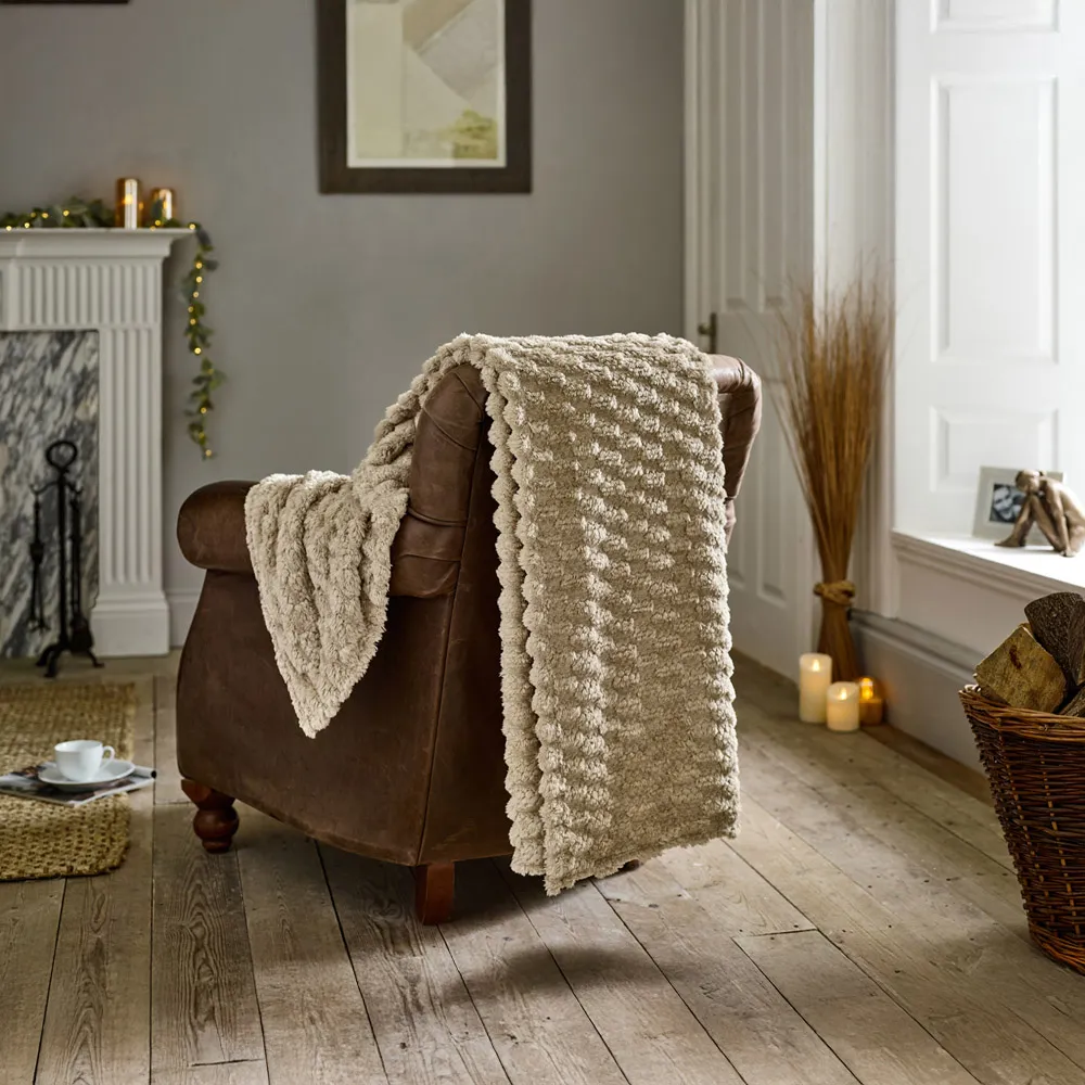 Featherstone Textured Throw - Putty